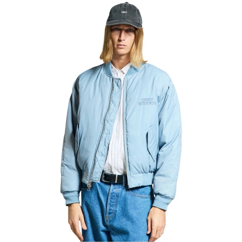 Obey Light Blue Bomber Jacket